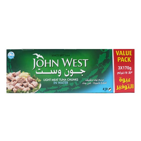 John West Light Meat Tuna in Water 3x170g [Special Offer] - Available at Alosra Online Supermarket