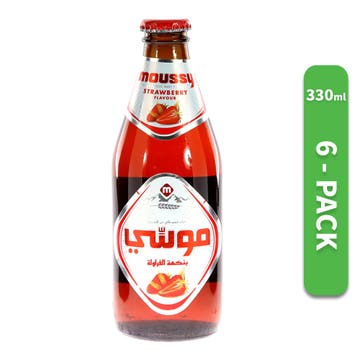 Moussy Strawberry Non-Alcoholic Malt Drink 330ml [6 Pack] - Available at Alosra Online Supermarket
