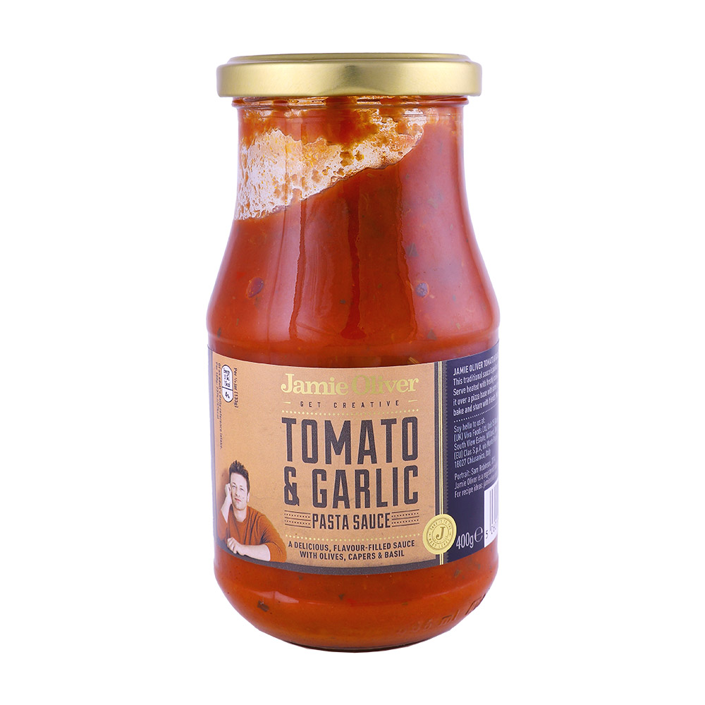 Jamie Oliver Tomato & Garlic Pasta Sauce 400g - Available at Alosra Online Supermarket