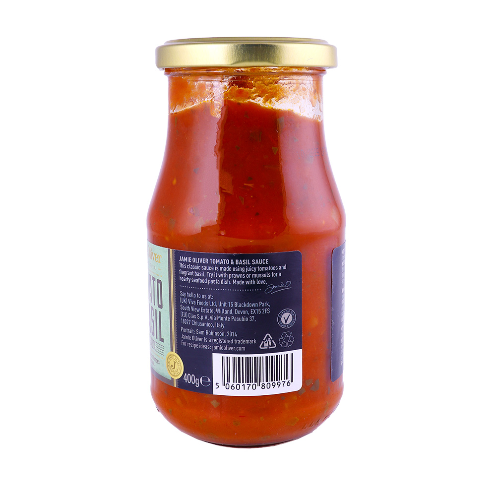 Jamie Oliver Tomato & Basil Pasta Sauce 400g back image