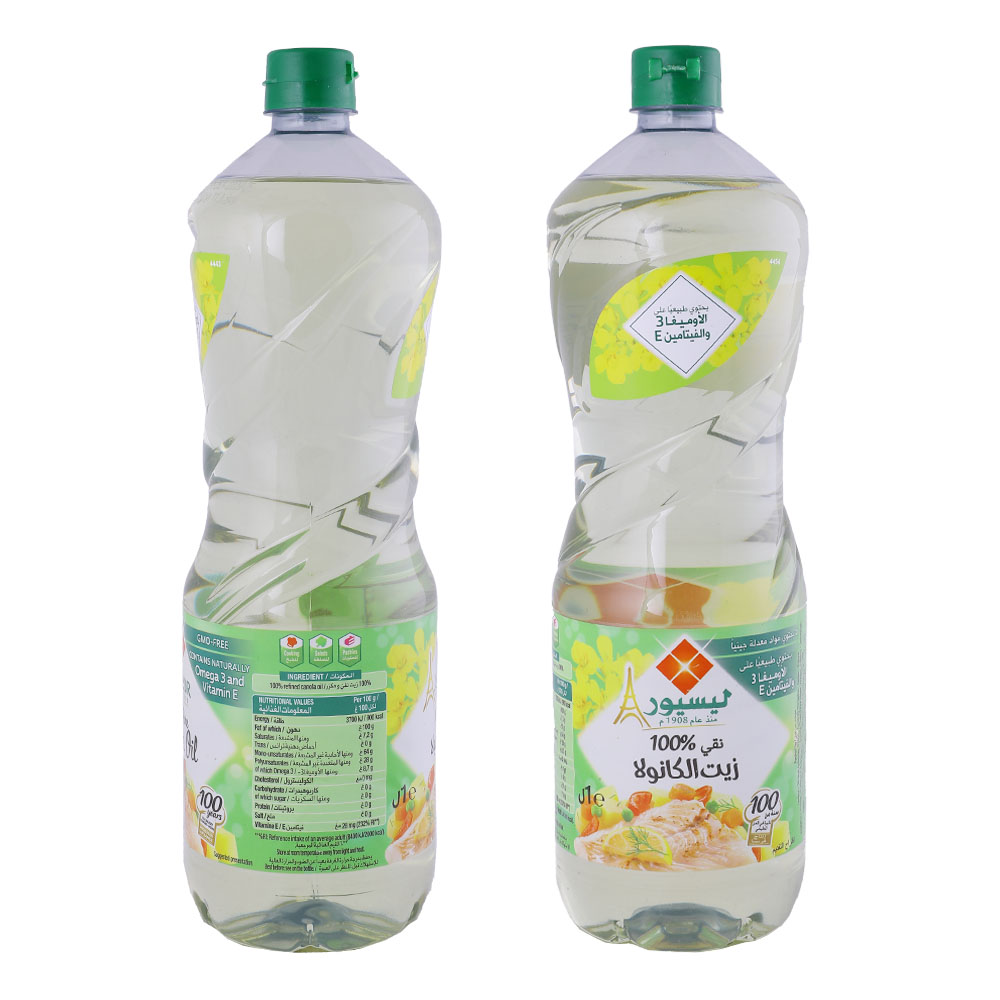 Lesieur 100% Pure Canola Oil 1L back image