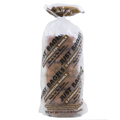 Just Bagels Pumpernickel Bagels 680g [6 Pieces] - Available at Alosra Online Supermarket