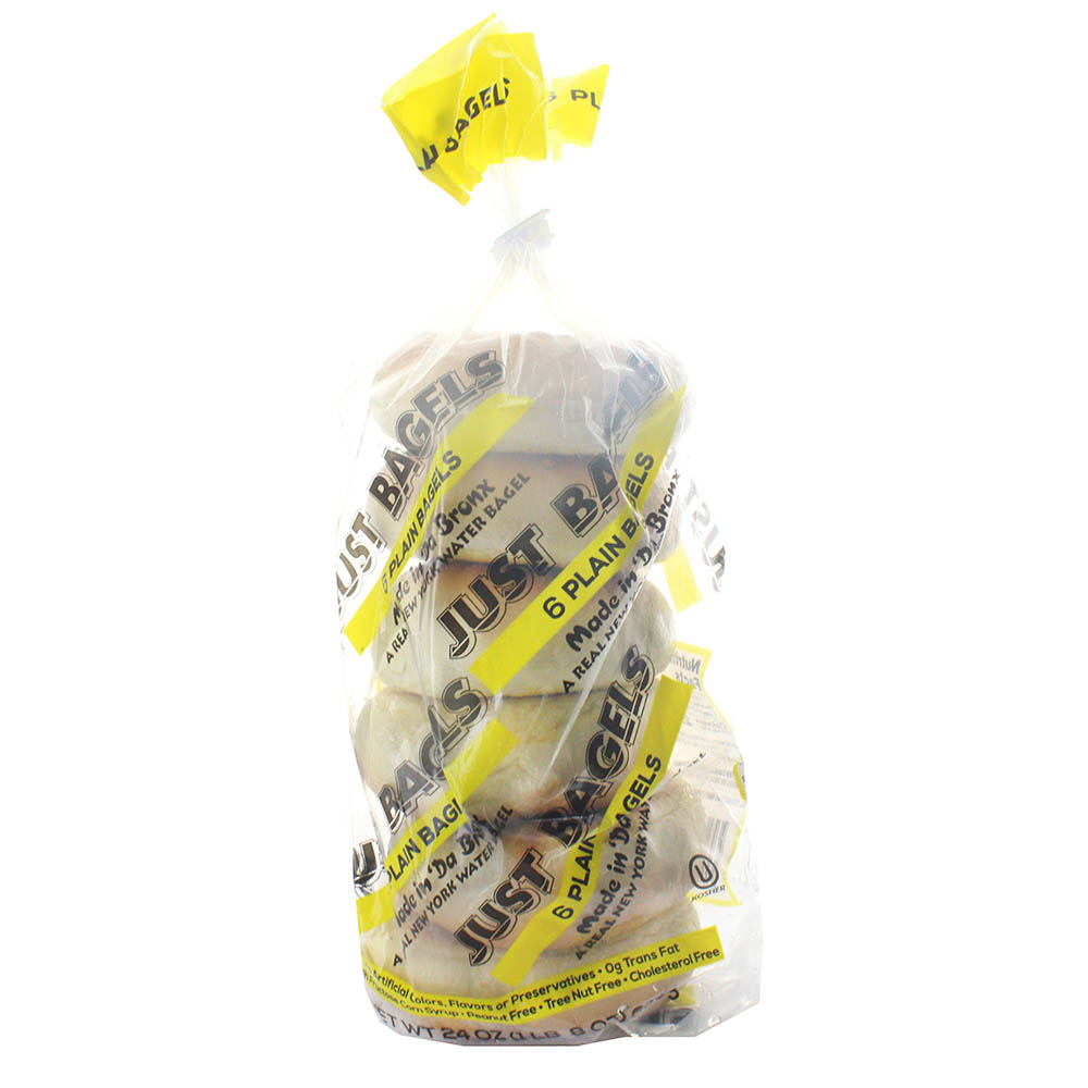 Just Bagels Plain Bagels 680g [6 Pieces] - Available at Alosra Online Supermarket