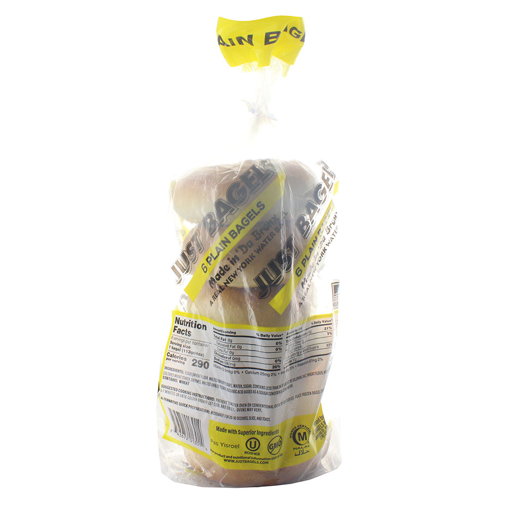 Just Bagels Plain Bagels 680g [6 Pieces]- Product ingredients image