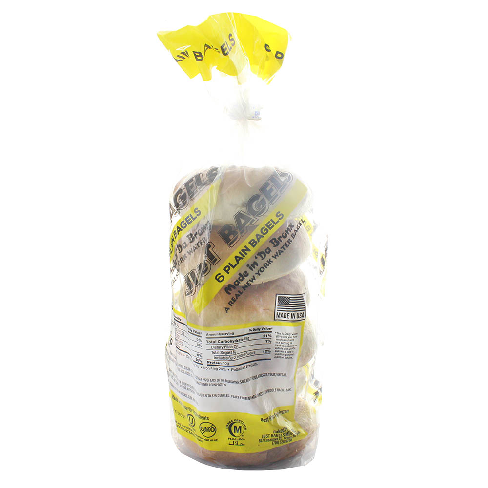 Just Bagels Plain Bagels 680g [6 Pieces]- Product ingredients image