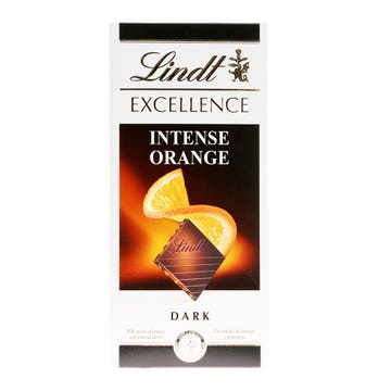 Lindt Excellence Intense Orange Dark Chocolate 100g - Available at Alosra Online Supermarket