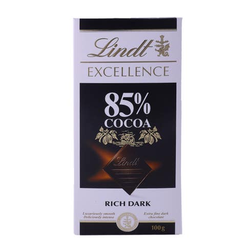Lindt Excellence 85% Cocoa Rich Dark Chocolate 100g - Available at Alosra Online Supermarket