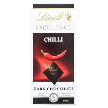 Lindt Excellence Chili Dark Chocolate 100g - Available at Alosra Online Supermarket