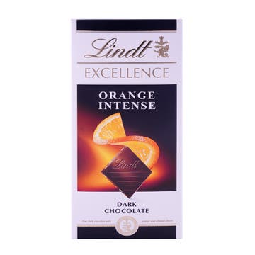 Lindt Excellence Intense Orange Dark Chocolate 100g - Available at Alosra Online Supermarket