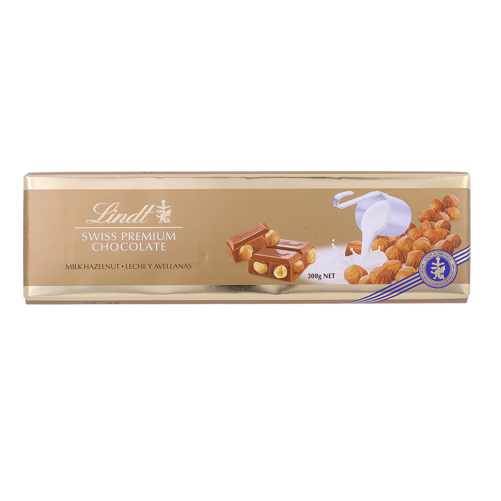 Lindt Swiss Premium Milk Hazelnut Chocolate 300g - Available at Alosra Online Supermarket