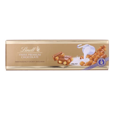 Lindt Swiss Premium Milk Hazelnut Chocolate 300g - Available at Alosra Online Supermarket