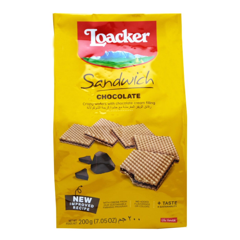 Loacker Sandwich Chocolate 200g - Available at Alosra Online Supermarket