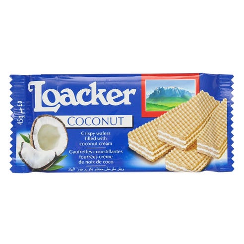 Loacker Coconut Wafer Biscuits 45g - Available at Alosra Online Supermarket