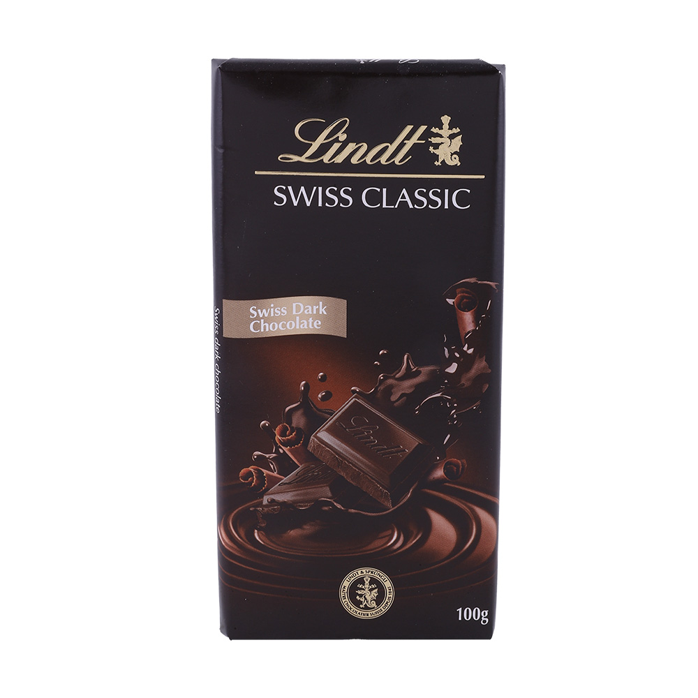 Lindt Swiss Classic Dark Chocolate 100g - Available at Alosra Online Supermarket