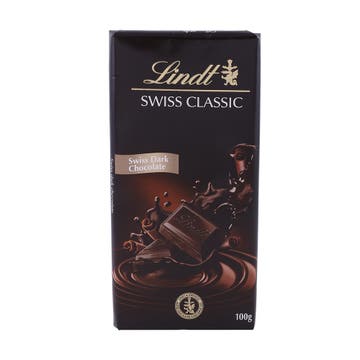 Lindt Swiss Classic Dark Chocolate 100g - Available at Alosra Online Supermarket