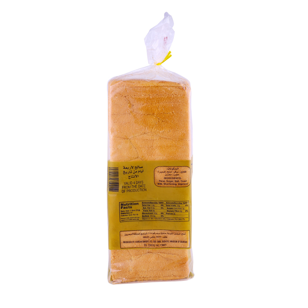 Korean Bakery White Sliced Bread Large back image
