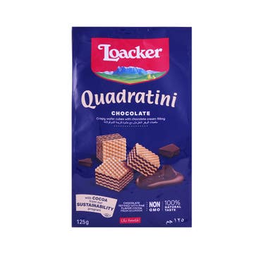 Loacker Quadratini Chocolate Wafer Cubes 125g - Available at Alosra Online Supermarket