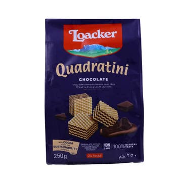 Loacker Quadratini Chocolate Wafers 250g - Available at Alosra Online Supermarket