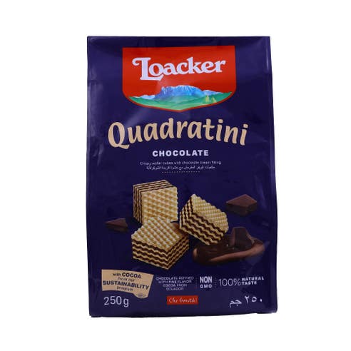 Loacker Quadratini Chocolate Wafers 250g - Available at Alosra Online Supermarket