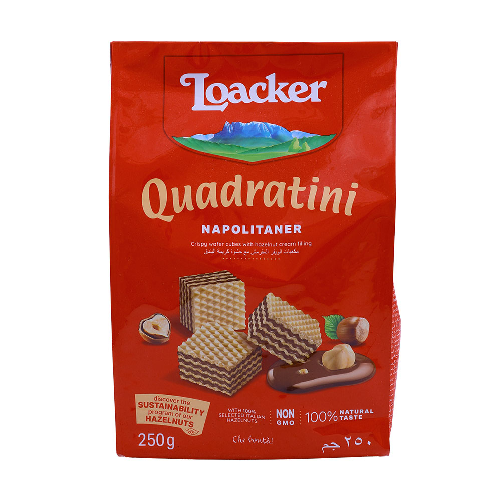 Loacker Quadratini Napolitaner Wafers 250g - Available at Alosra Online Supermarket