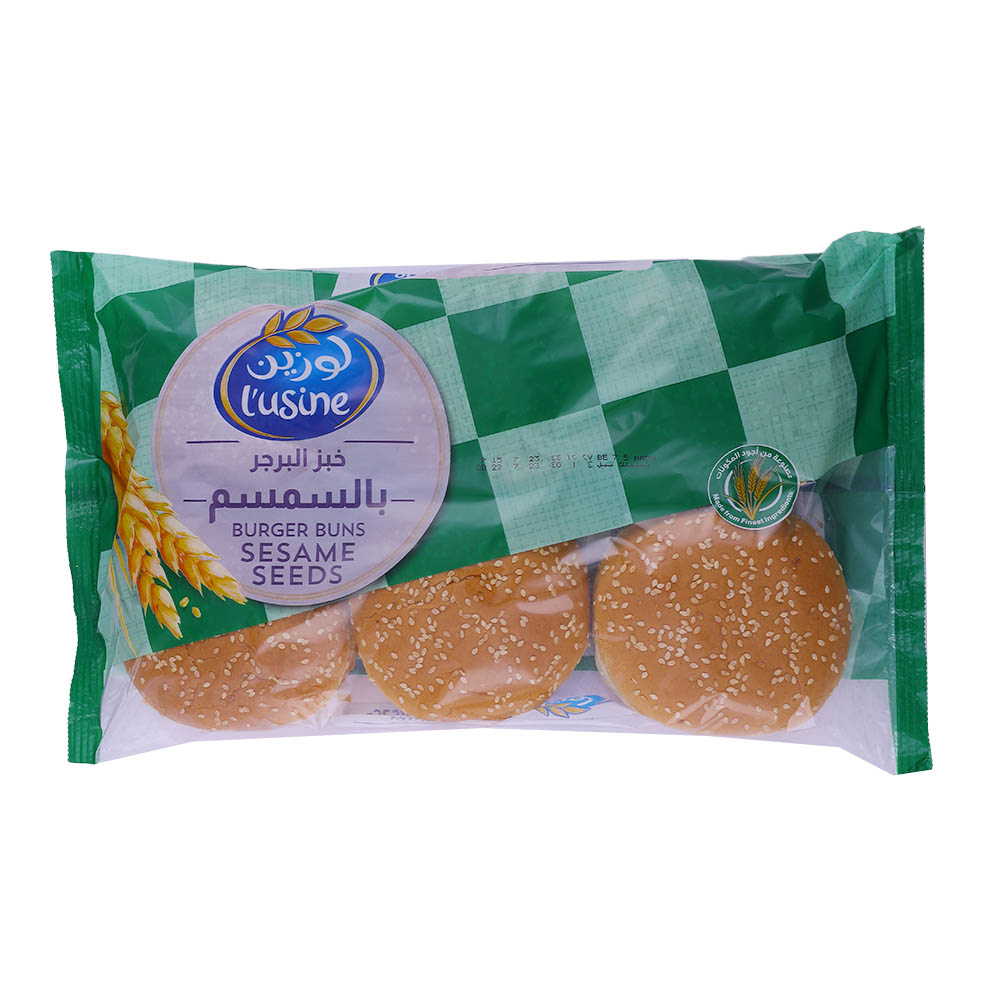 L'usine Sesame Seeds Hamburger Bread 420g - Available at Alosra Online Supermarket