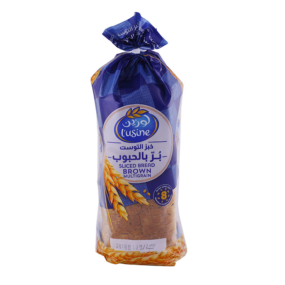L'usine Multigrain Sliced Brown Bread 600g - Available at Alosra Online Supermarket