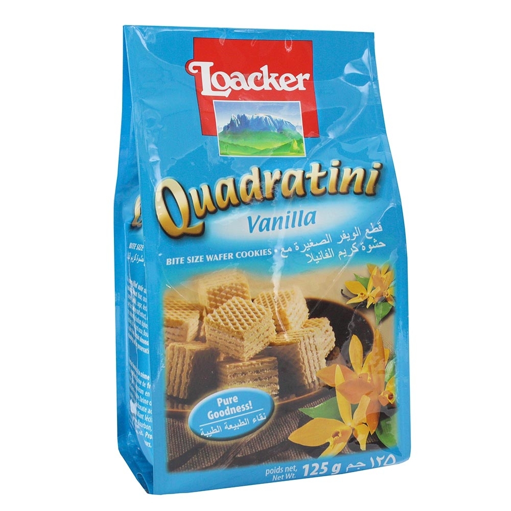 Loacker Quadratini Vanilla Wafers 125g - Available at Alosra Online Supermarket