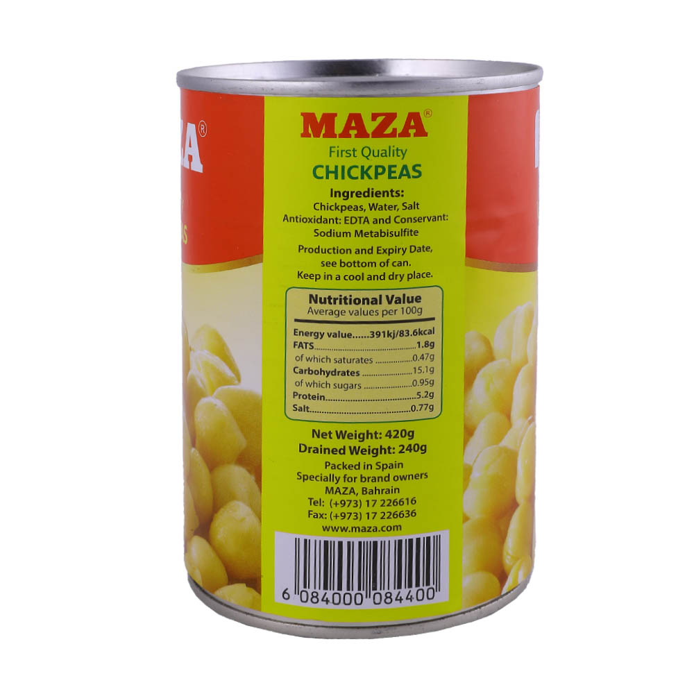Maza Chickpeas 420g right side image