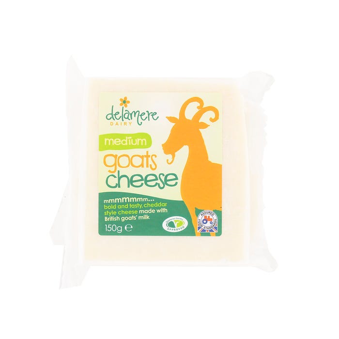 Delamere Dairy Medium Goats Cheese Cheddar Style 150g - Available at Alosra Online Supermarket
