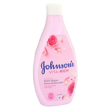 Johnson's Vita Rich Rose Water Body Wash 400ml - Available at Alosra Online Supermarket