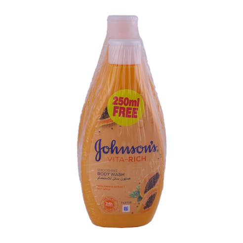 Johnson's Vita Rich Smoothing Papaya Body Wash [400ml + 250ml] 