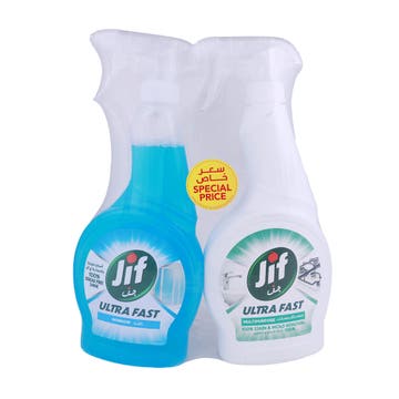 Jif Ultra Fast Multipurpose + Window Spray 2x500ml [Special Offer] 