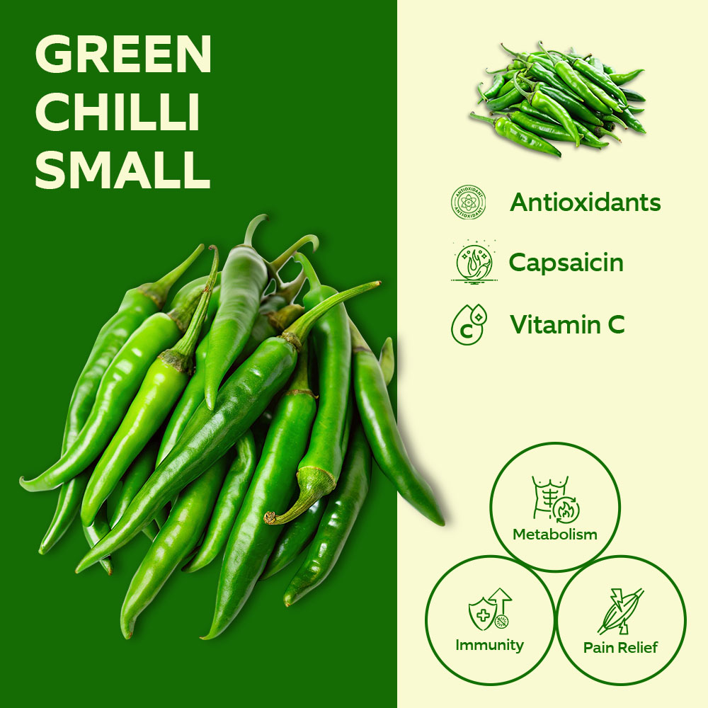 Green Chilli Small Thai Pack 100g lifestyle image