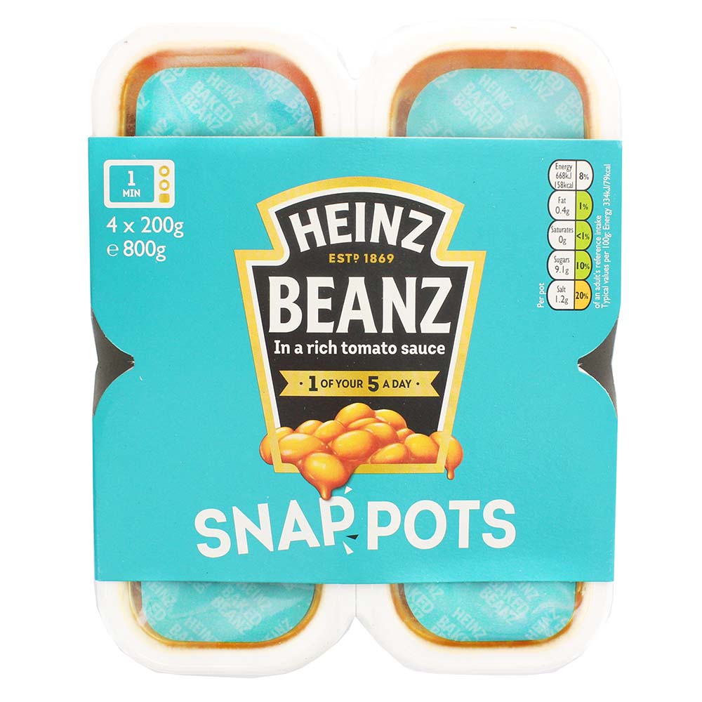 Heinz Baked Beans Snap Pot 4x200g - Available at Alosra Online Supermarket