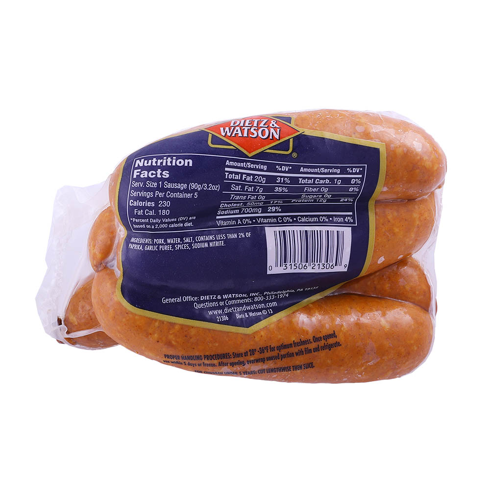 Dietz & Watson Black Forest Hungarian Bratwurst 454g [Contains Pork] - Bahrain Alosraonline supermarket