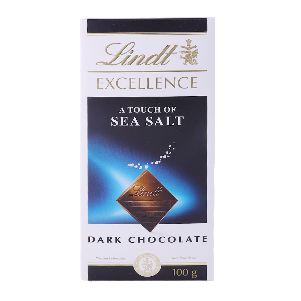 Lindt Excellence A Touch Of Sea Salt Dark Chocolate 100g back image