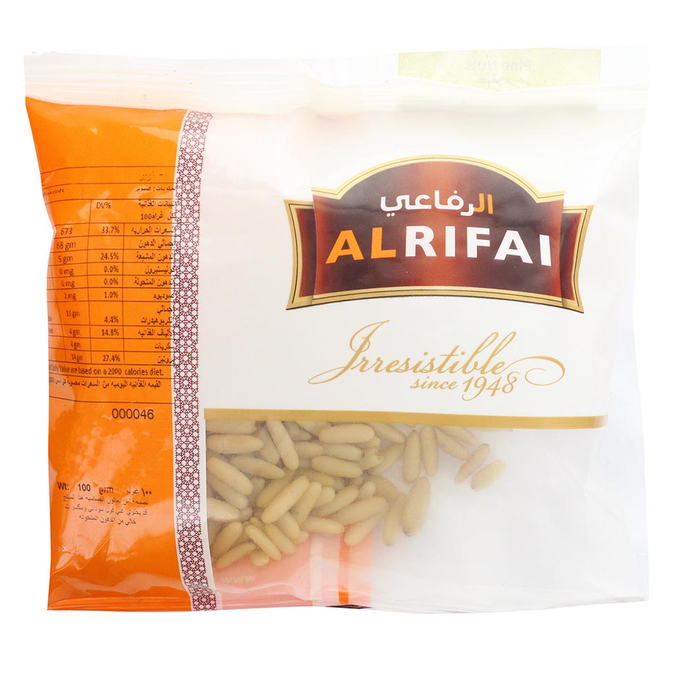 Al Rifai Pine Nuts 100g - Available at Alosra Online Supermarket