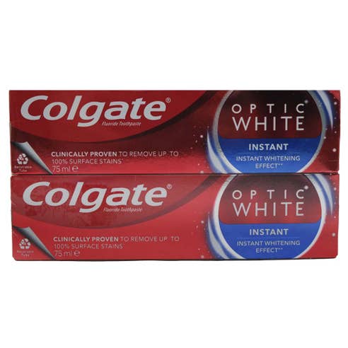 Colgate Optic White Instant Whitening Toothpaste 2x75ml [Special Offer] 