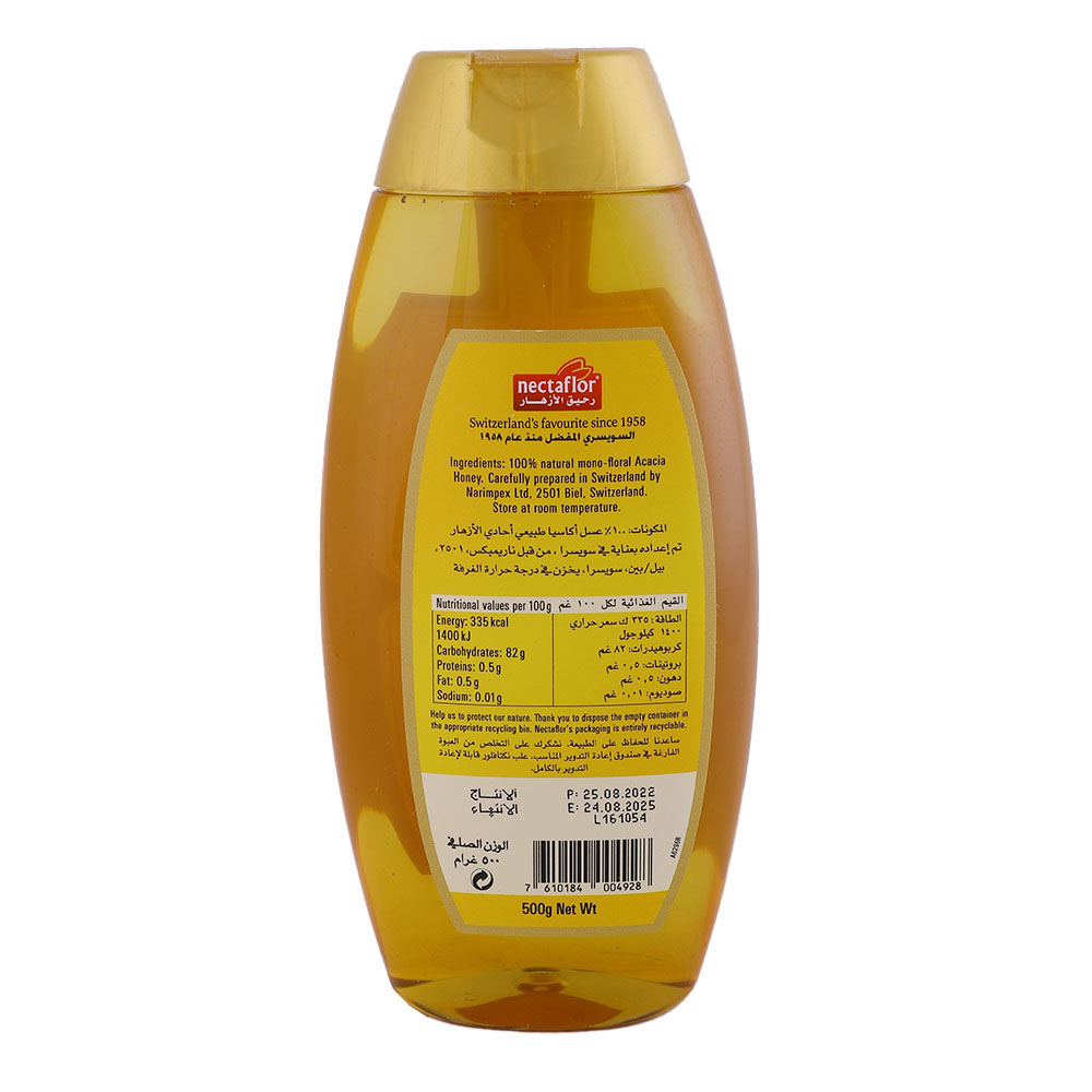 Nectaflor Natural Acacia Honey 500g back image