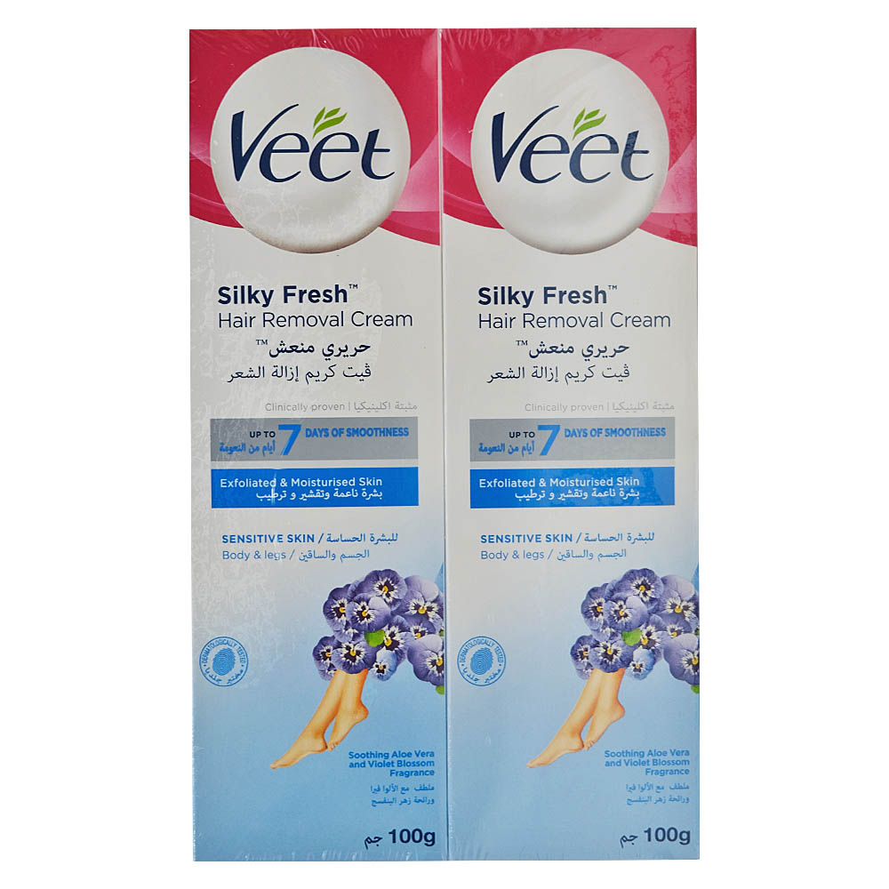 Veet Hair Removal Cream Sensitive Skin 2x100g [Special Offer] back image