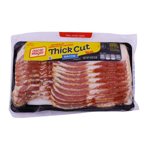 Oscar Mayer Thick Cut Hardwood Smoked Bacon 453g [Contains Pork] - Available at Alosra Online Supermarket