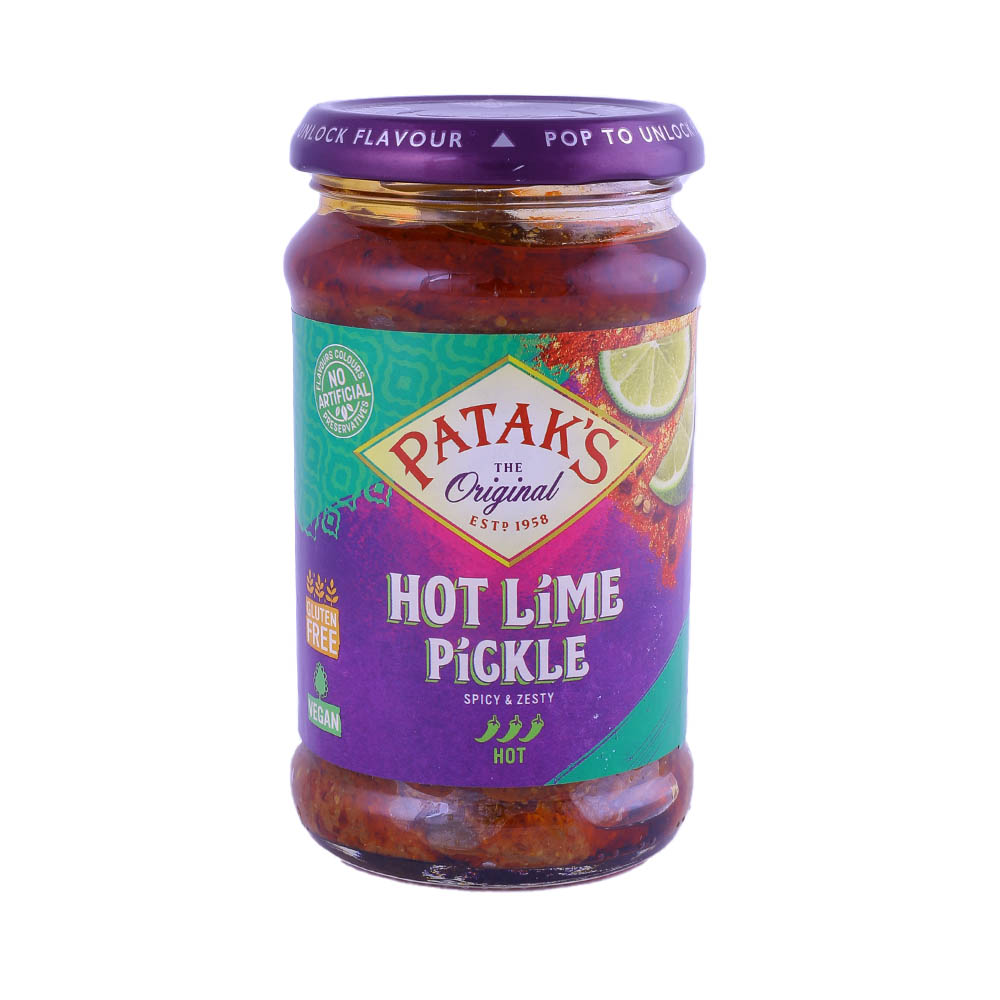 Pataks Hot Lime Pickle 283g - Available at Alosra Online Supermarket