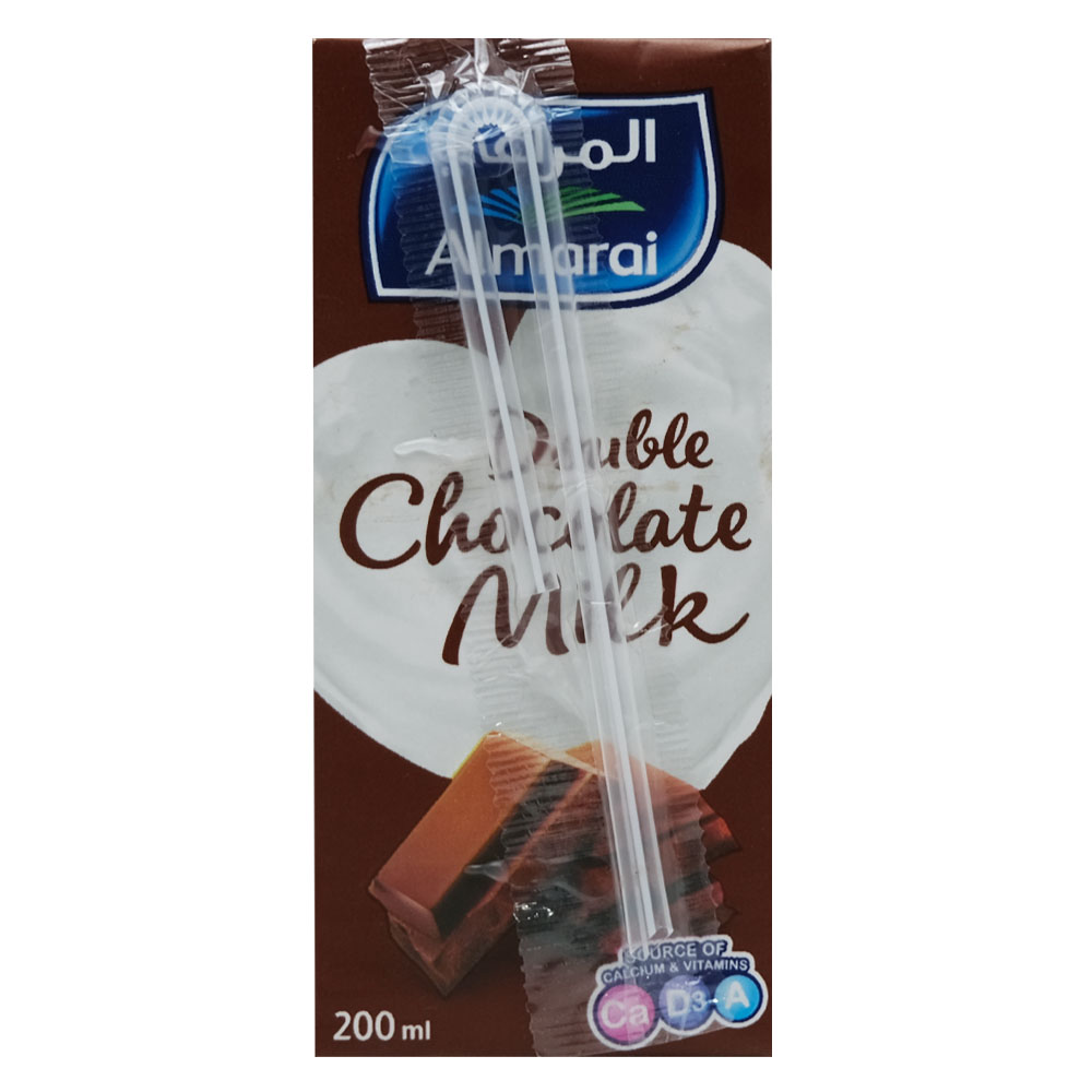 Almarai UHT Double Chocolate Milk 200ml - Available at Alosra Online Supermarket