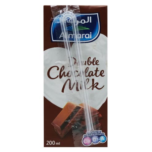 Almarai UHT Double Chocolate Milk 200ml - Available at Alosra Online Supermarket