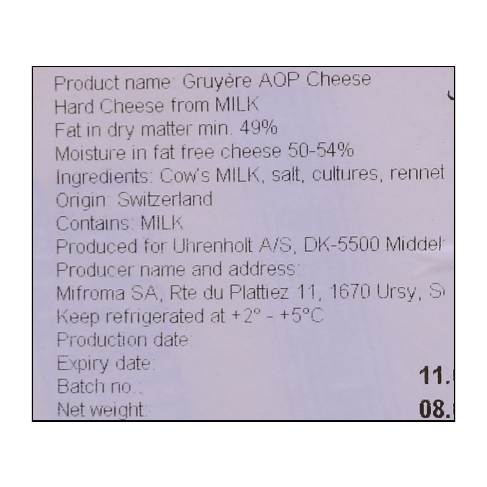 Gourmino Le Gruyere Switzerland Cheese [Per Kg] right side image