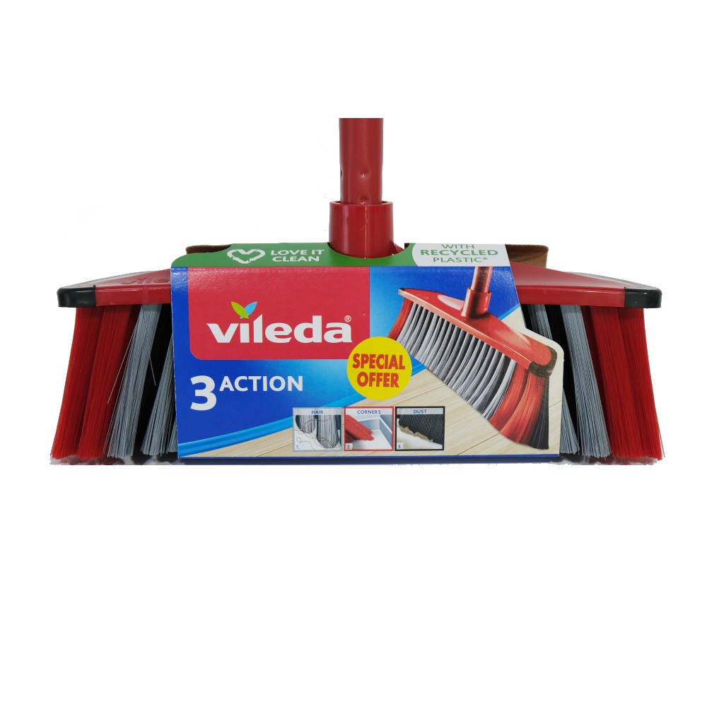 Vileda 3 Action Broom With Handle [Special Offer] back image