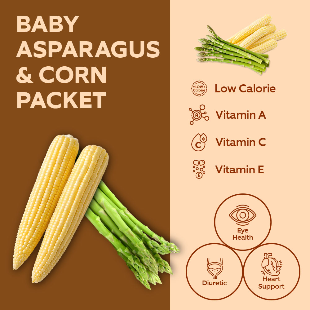 Fresh Baby Asparagus & Baby Corn Packet lifestyle image