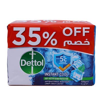 Dettol Instant Cool Bar Soap 4x125g [Special Offer]