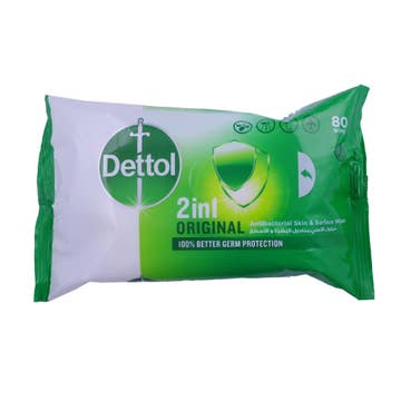 Dettol Anti Bacterial Wipes 80's - Available at Alosra Online Supermarket