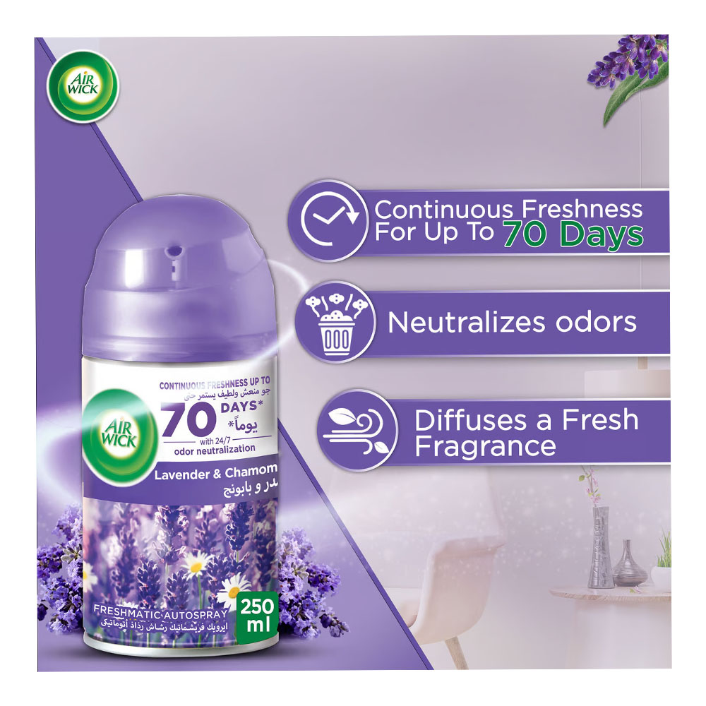 Airwick Freshmatic Autospray Lavender Refill 2x250ml [Special Offer] back image